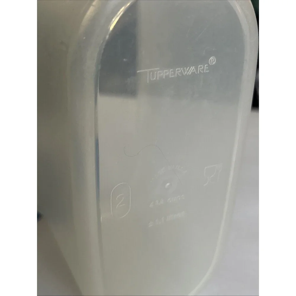 Vintage Tupperware Modular mate 4 3/4 Cup 1612-13 Clear Plastic 1616-20 Blue Lid